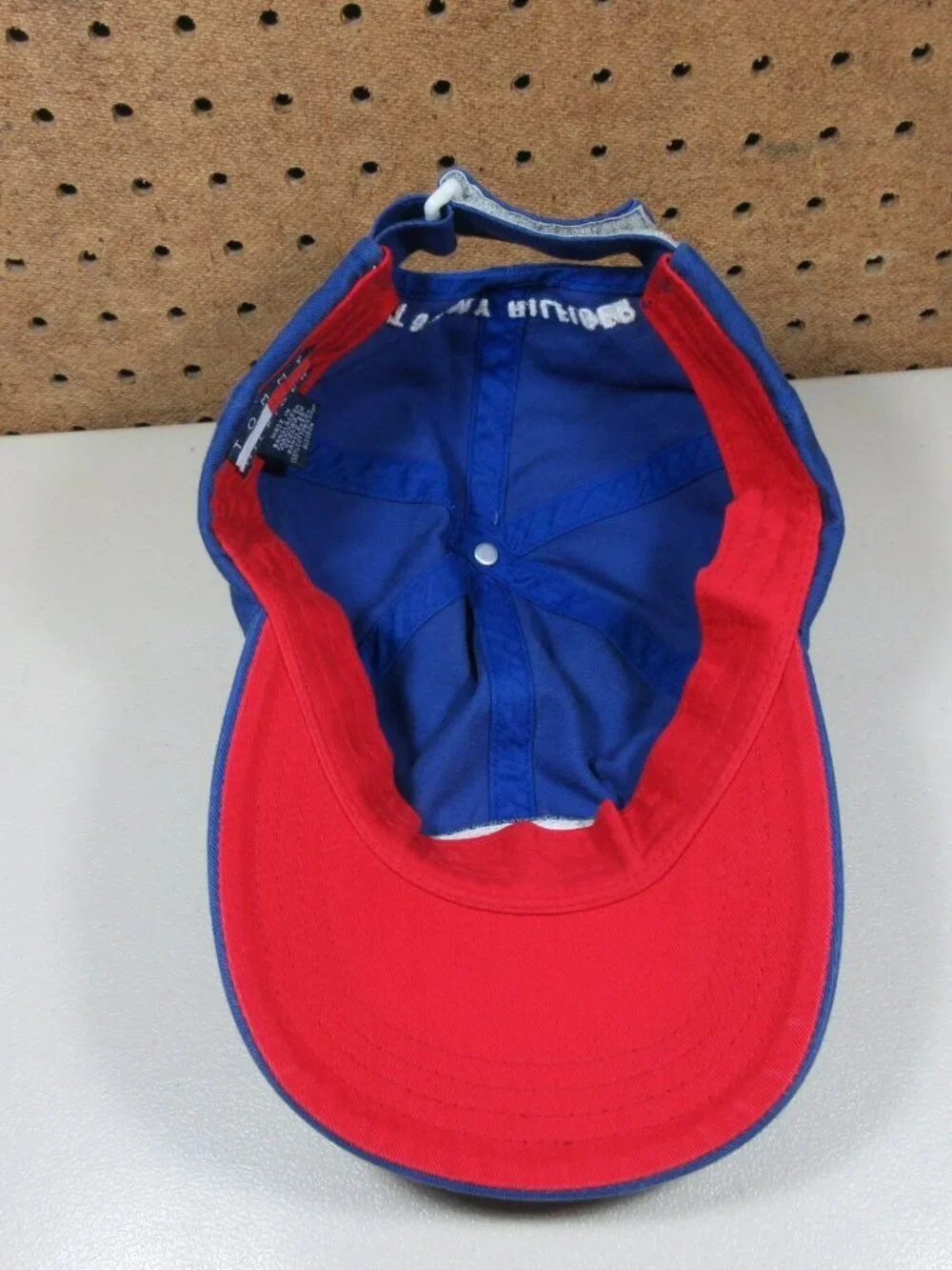 Vintage Tommy Hilfiger womens blue 6 panel Flag strapback hat
